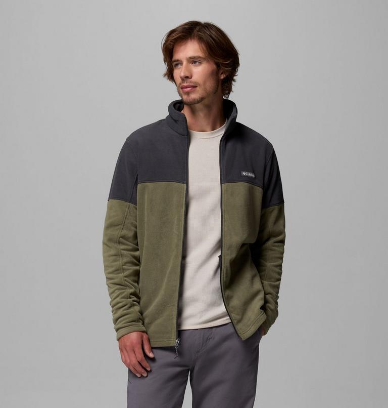Men's Basin Trail Full Zip Fleece Jacket, Color: Stone Green, Shark, image 5