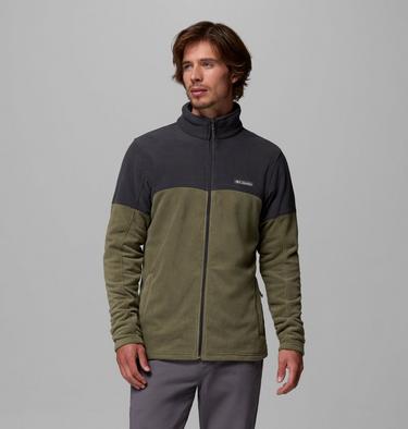Men's Basin Trail Fleece Full Zip, Color: Stone Green, Shark, image 1