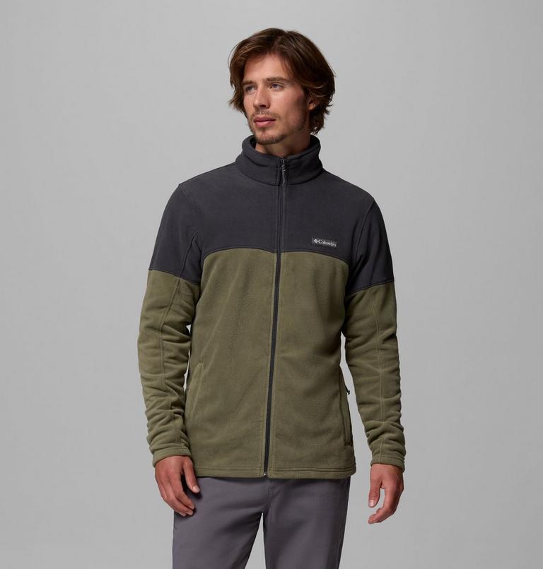 Men's Basin Trail Full Zip Fleece Jacket, Color: Stone Green, Shark, image 1