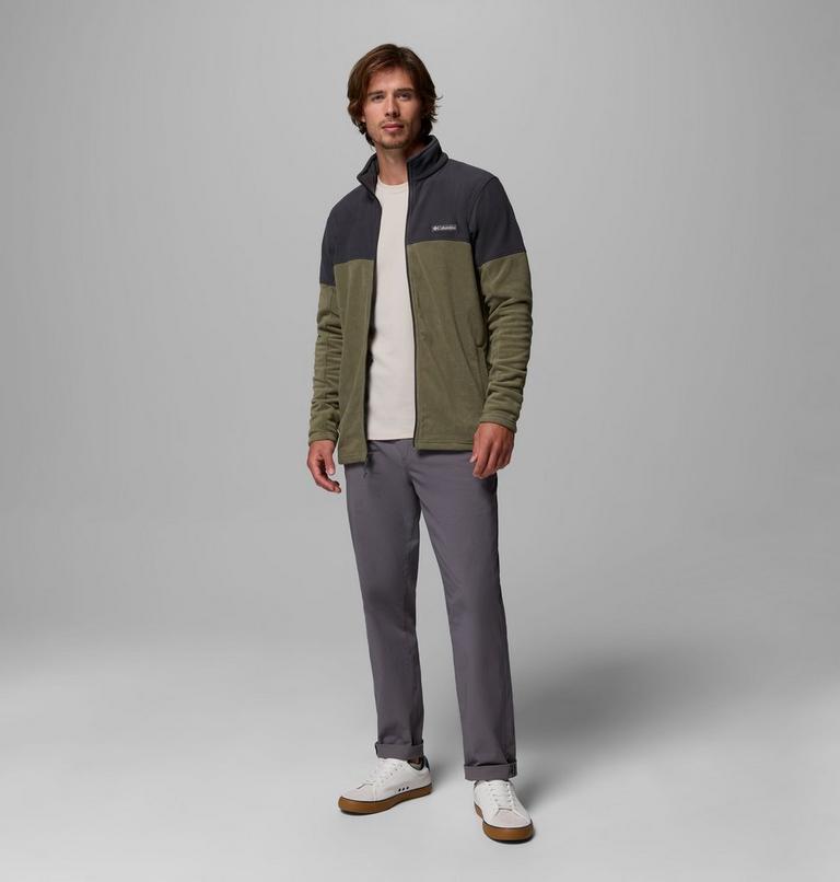 Men's Basin Trail Full Zip Fleece Jacket, Color: Stone Green, Shark, image 2