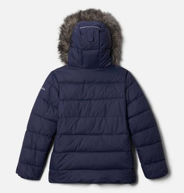 Girls' Arctic Blast Ski Jacket, Color: Nocturnal, Neon Sunrise, image 2