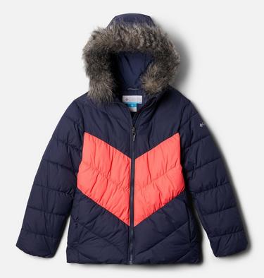 Girls' Arctic Blast Ski Jacket, Color: Nocturnal, Neon Sunrise, image 1