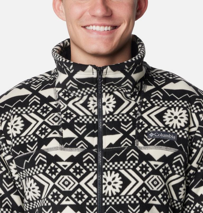 Men's Winter Pass Sherpa Fleece Jacket, Color: Black Checkered Peaks Tonal Print, image 4