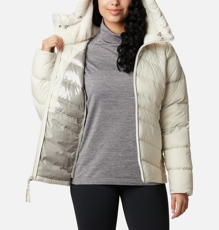 Women's Autumn Park Down Hooded Jacket, Color: Chalk, image 5