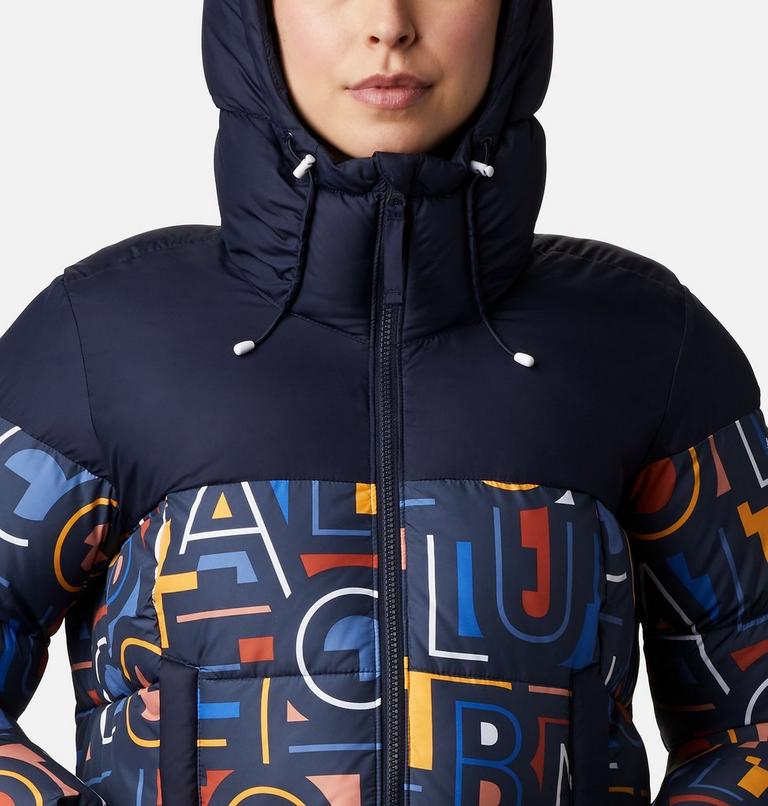 Women's Pike Lake II Insulated Hooded Puffer Jacket, Color: Dk Nocturnal, Dk Nocturnal Typo Multi Pr, image 4