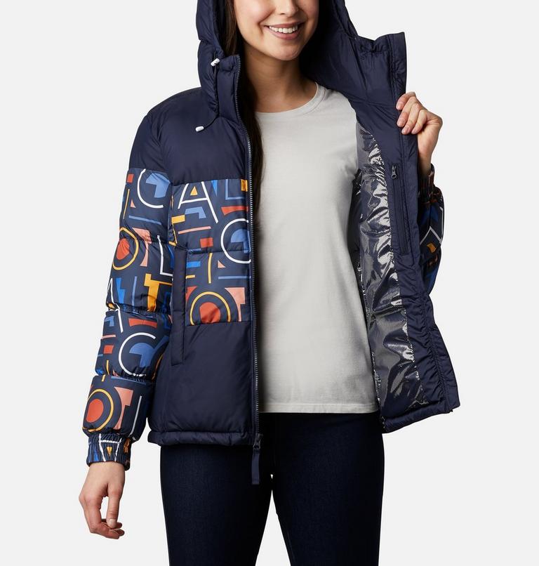 Women's Pike Lake II Insulated Hooded Puffer Jacket, Color: Dk Nocturnal, Dk Nocturnal Typo Multi Pr, image 5