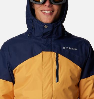 Men's Last Tracks Ski Jacket, Color: Raw Honey, Collegiate Navy, image 4