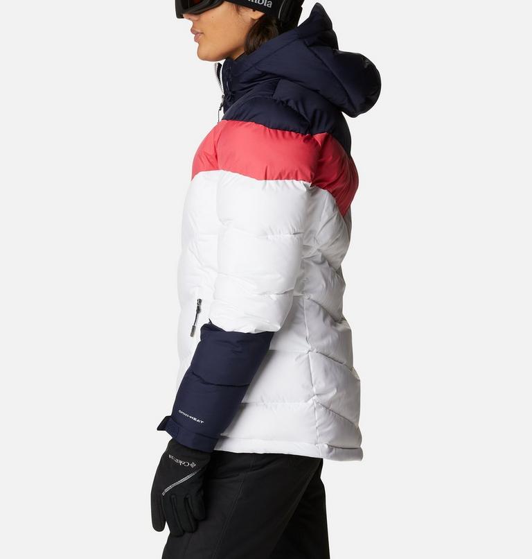 Abbott Peak Insulated Jacket | 103 | L, Color: White, Dark Nocturnal, Bright Geranium, image 3