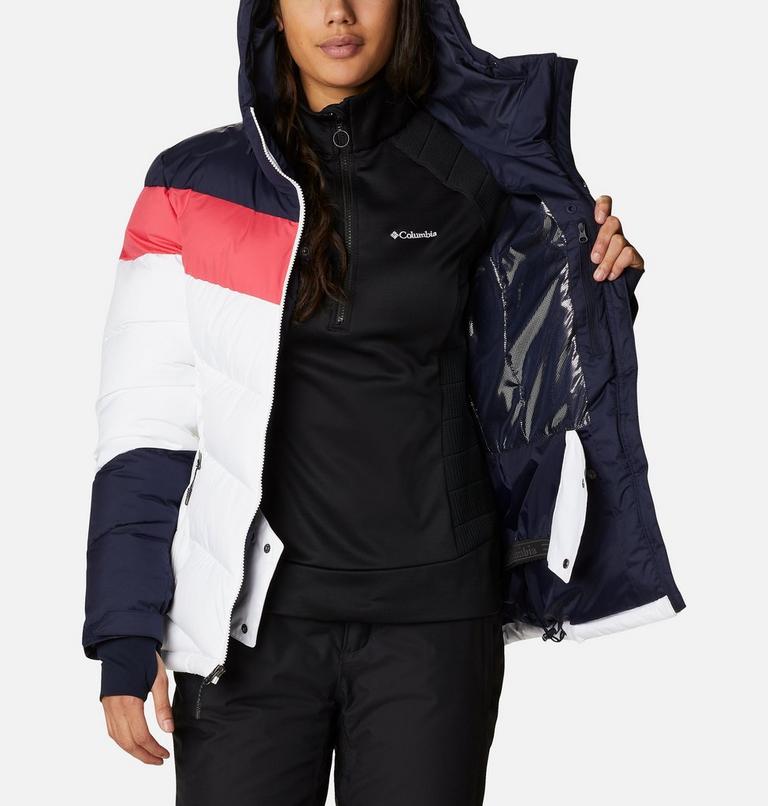 Abbott Peak Insulated Jacket | 103 | L, Color: White, Dark Nocturnal, Bright Geranium, image 5