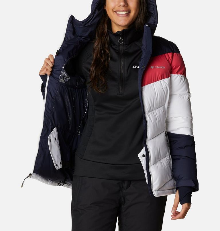 Abbott Peak Insulated Jacket | 103 | L, Color: White, Dark Nocturnal, Bright Geranium, image 6