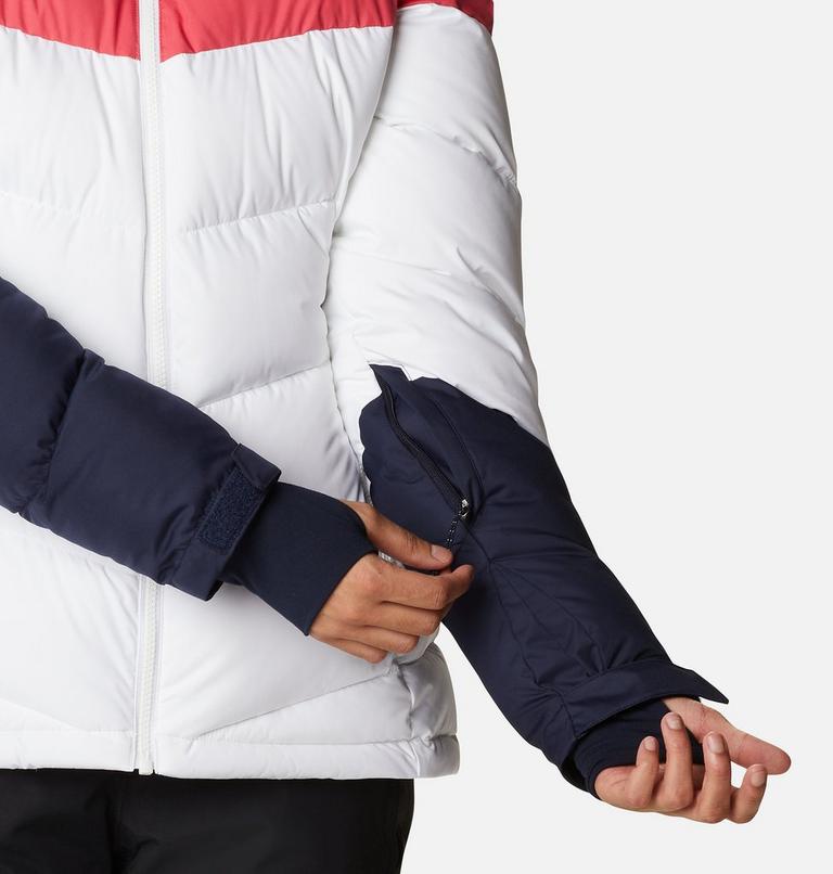 Abbott Peak Insulated Jacket | 103 | L, Color: White, Dark Nocturnal, Bright Geranium, image 7