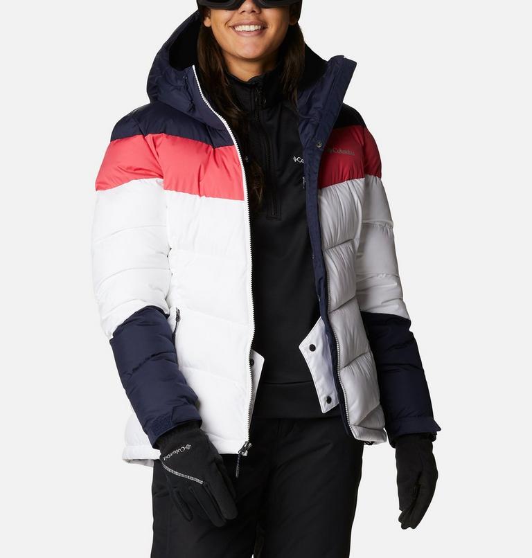 Abbott Peak Insulated Jacket | 103 | L, Color: White, Dark Nocturnal, Bright Geranium, image 10