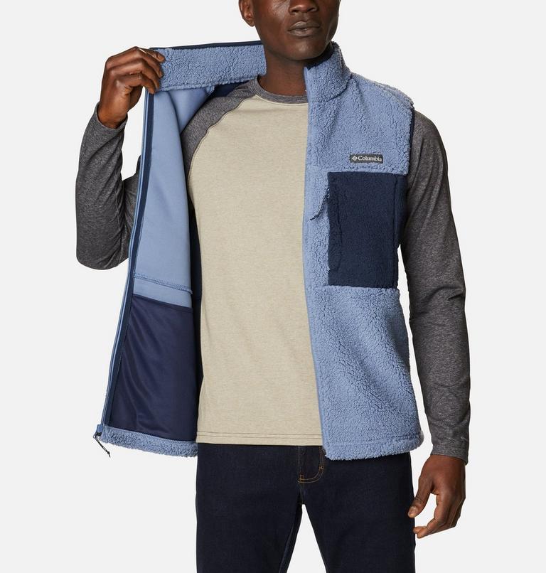 Men's Mountainside Heavyweight Fleece Vest, Color: Bluestone, Collegiate Navy, image 5