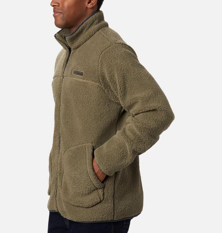 Men's Rugged Ridge II Sherpa Fleece Jacket, Color: Stone Green, Shark, image 3