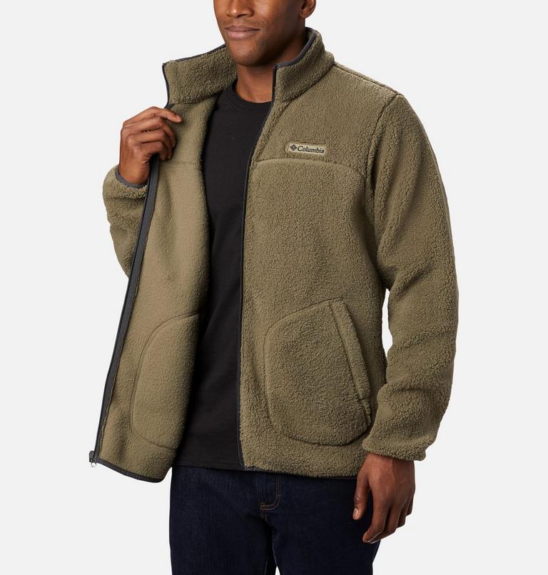 Men's Rugged Ridge II Sherpa Fleece Jacket, Color: Stone Green, Shark, image 5
