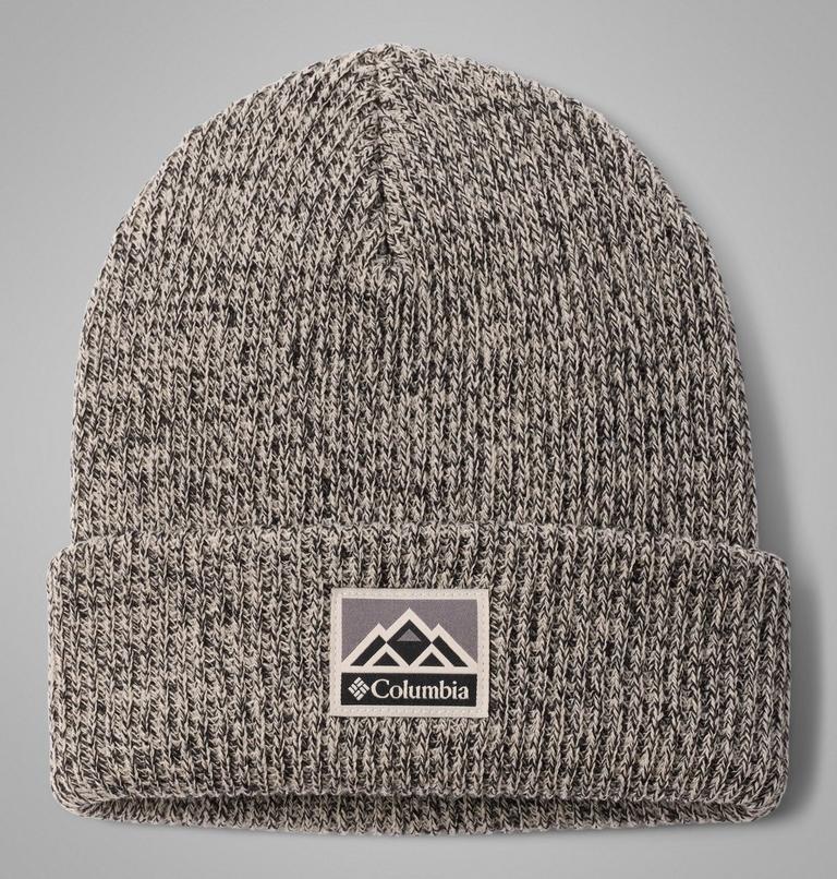 Whirlibird Cuffed Beanie, Color: Dark Stone, Black Marled, Mountains, image 1