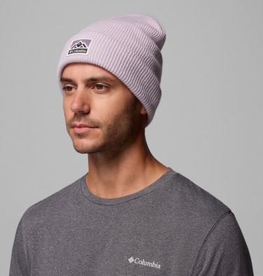 Unisex Whirlibird Cuffed Beanie, Color: Lavender Pearl, Mountains, image 4