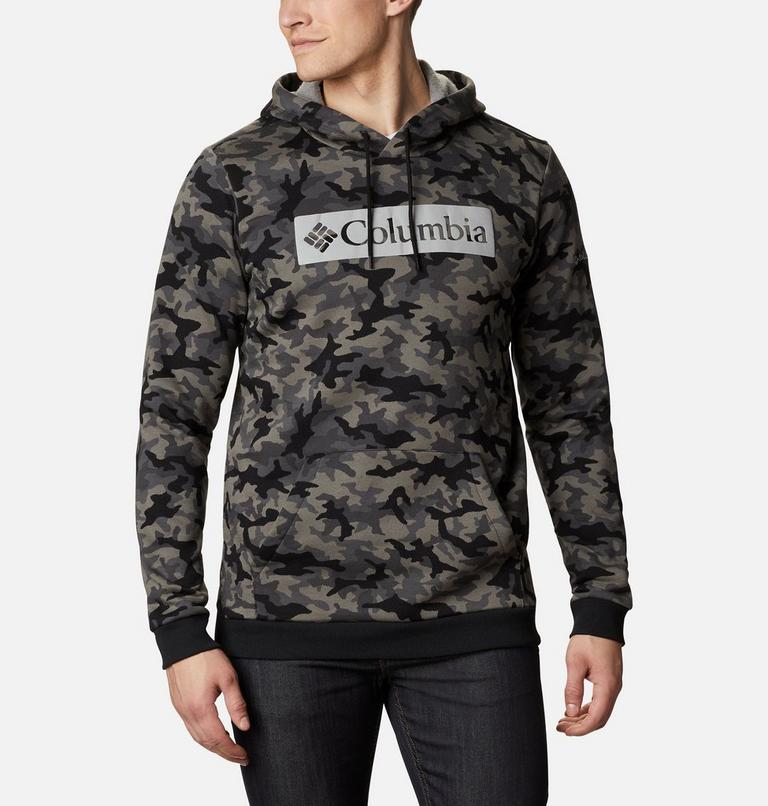 M Columbia Logo Printed Hoodie, Color: Black Camo, image 1