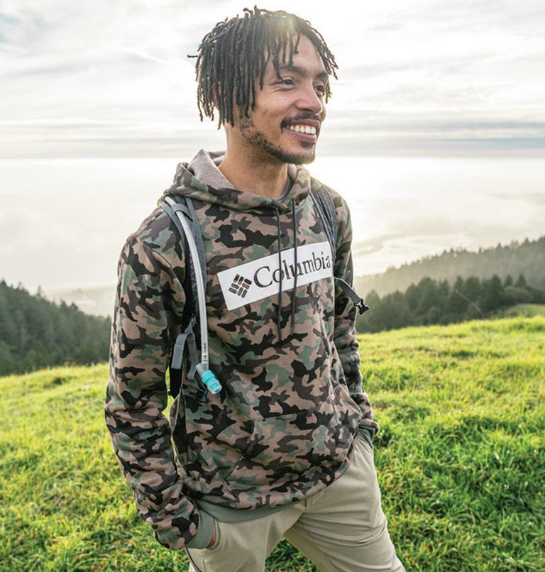 M Columbia Logo Printed Hoodie, Color: Cypress Camo, image 7