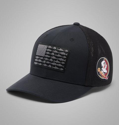 Мужская кепка Columbia PFG Mesh Fish Flag Ball - Florida State, цвет: Чёрный