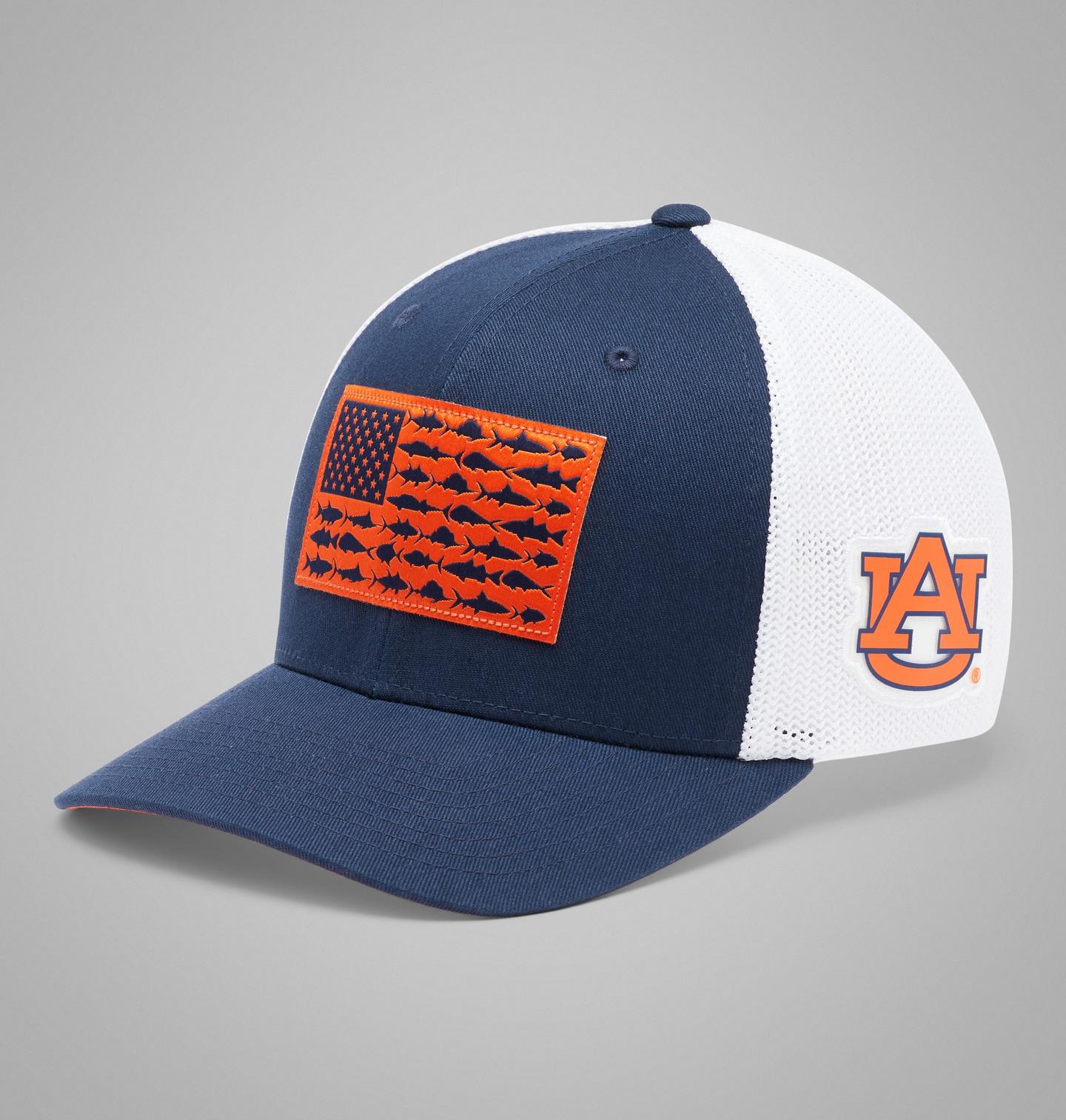 Мужская кепка Columbia PFG Mesh Fish Flag Ball - Auburn, цвет: Тёмно-синий — фото 1