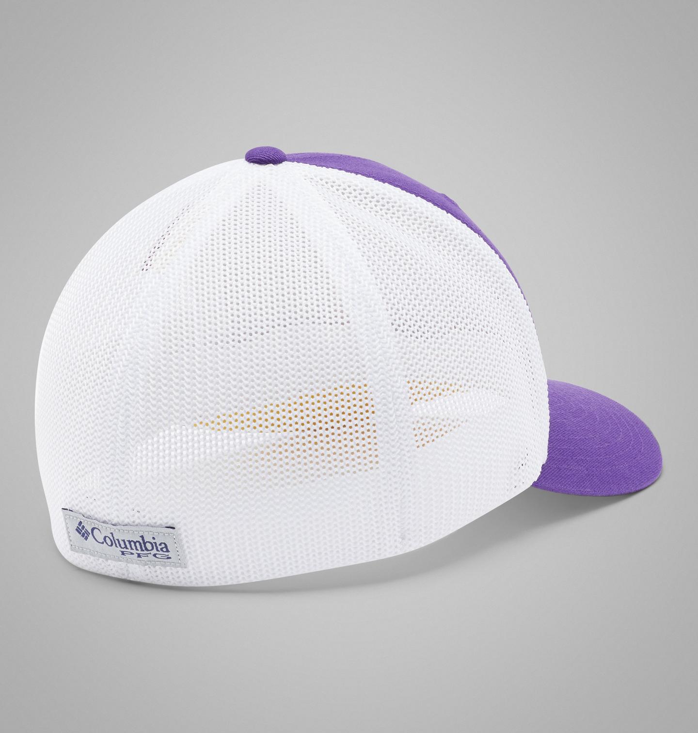 Мужская кепка Columbia PFG Mesh Fish Flag Ball - LSU, цвет: Яркий фиолетовый — фото 2