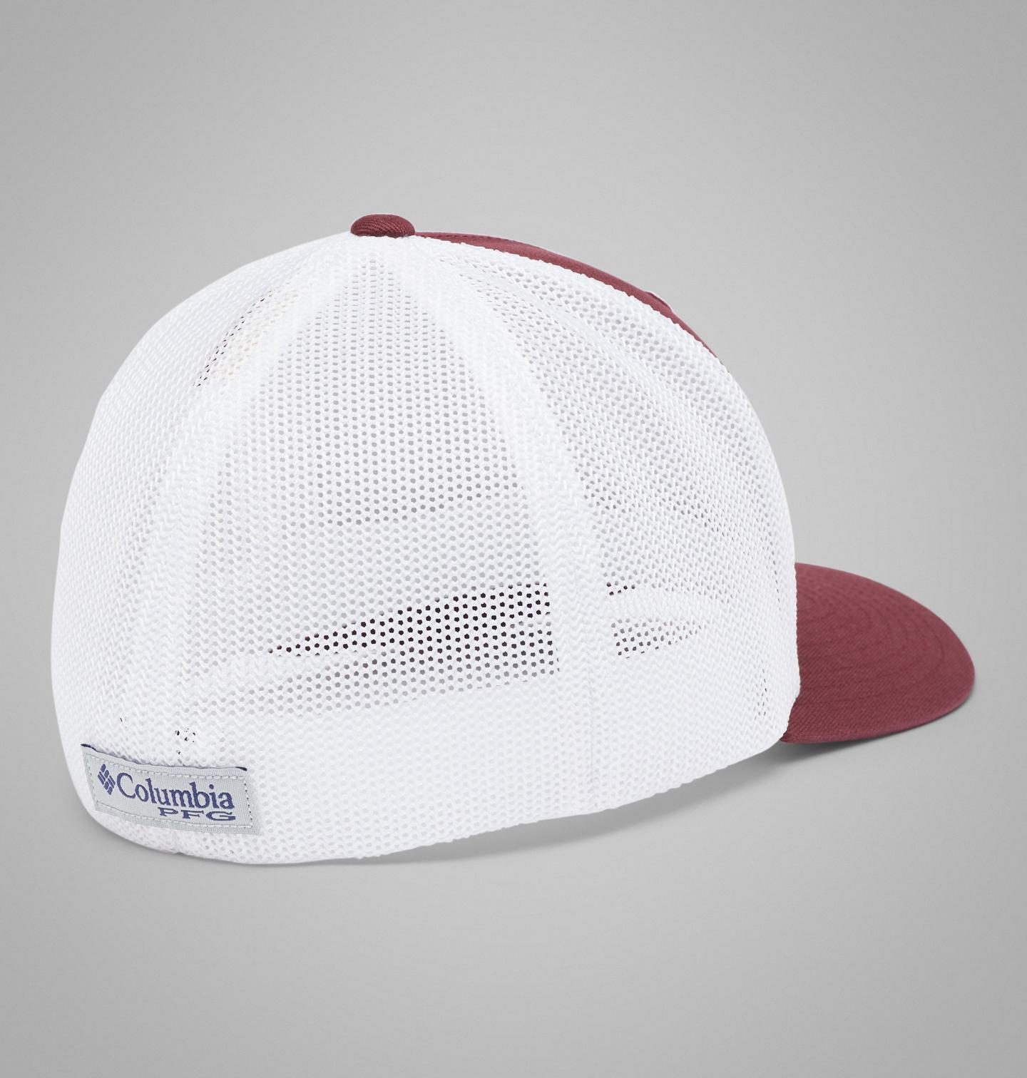 Мужская кепка Columbia PFG Mesh Fish Flag Ball - Texas A&M, цвет: Глубокий тёмно-бордовый — фото 2