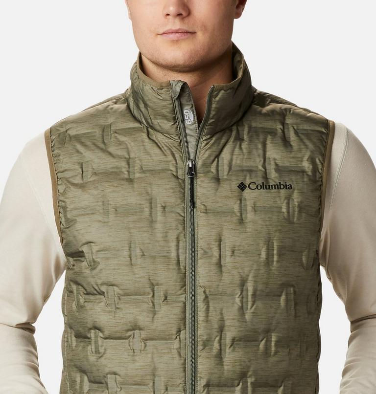 Men's Delta Ridge Down Vest, Color: Stone Green Heather Print, image 4