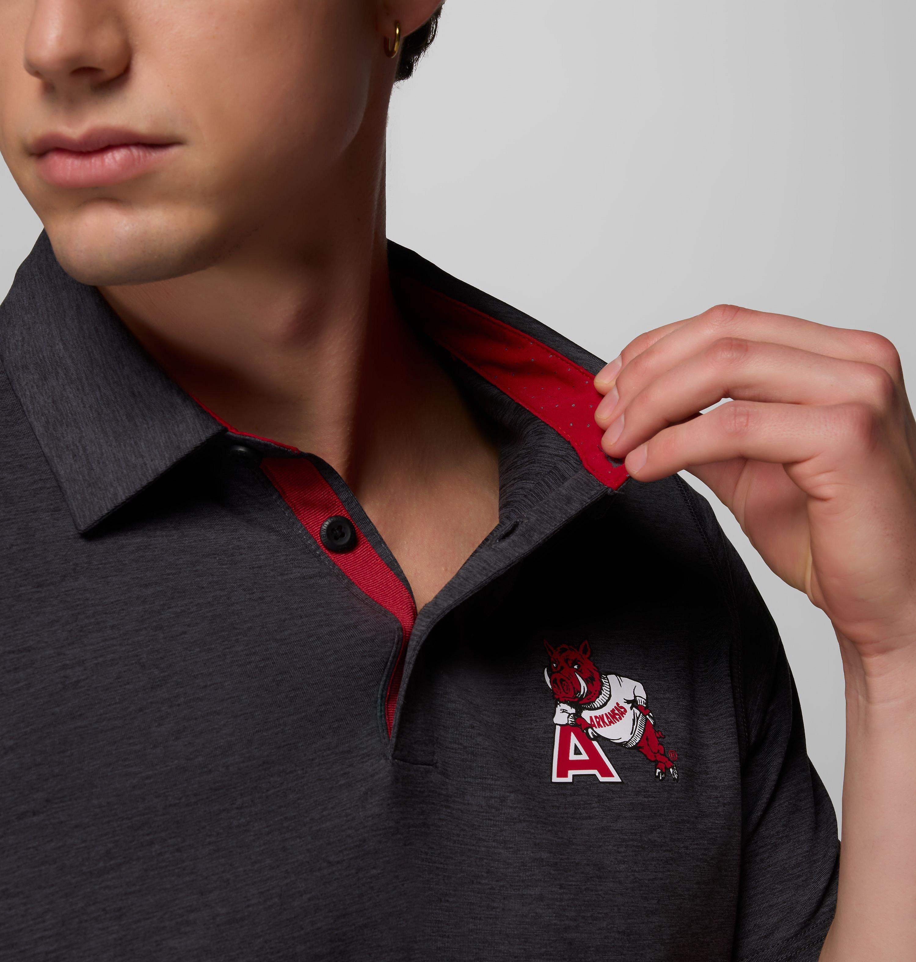 Men's Collegiate Tech Trail Polo - Arkansas 6