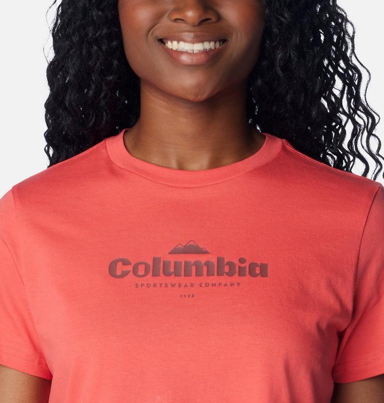 Women’s North Cascades Graphic Cropped T-Shirt, Color: Juicy, Elevated High, image 4