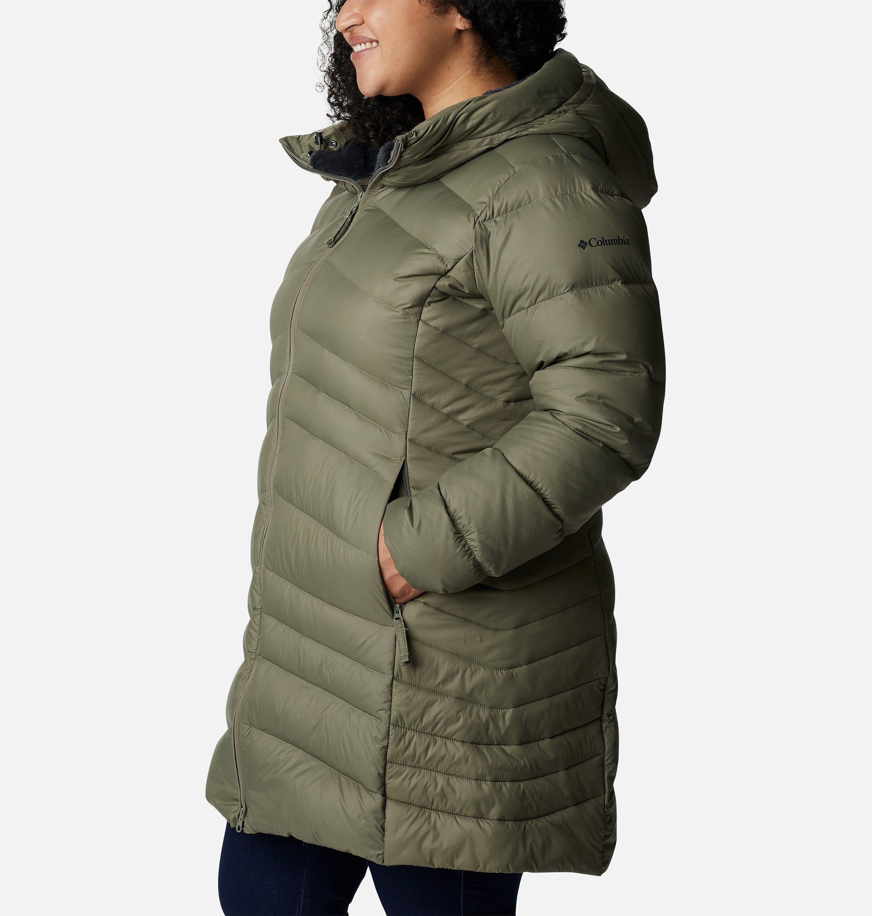 Women's Autumn Park Down Hooded Mid Jacket - Plus Size 3