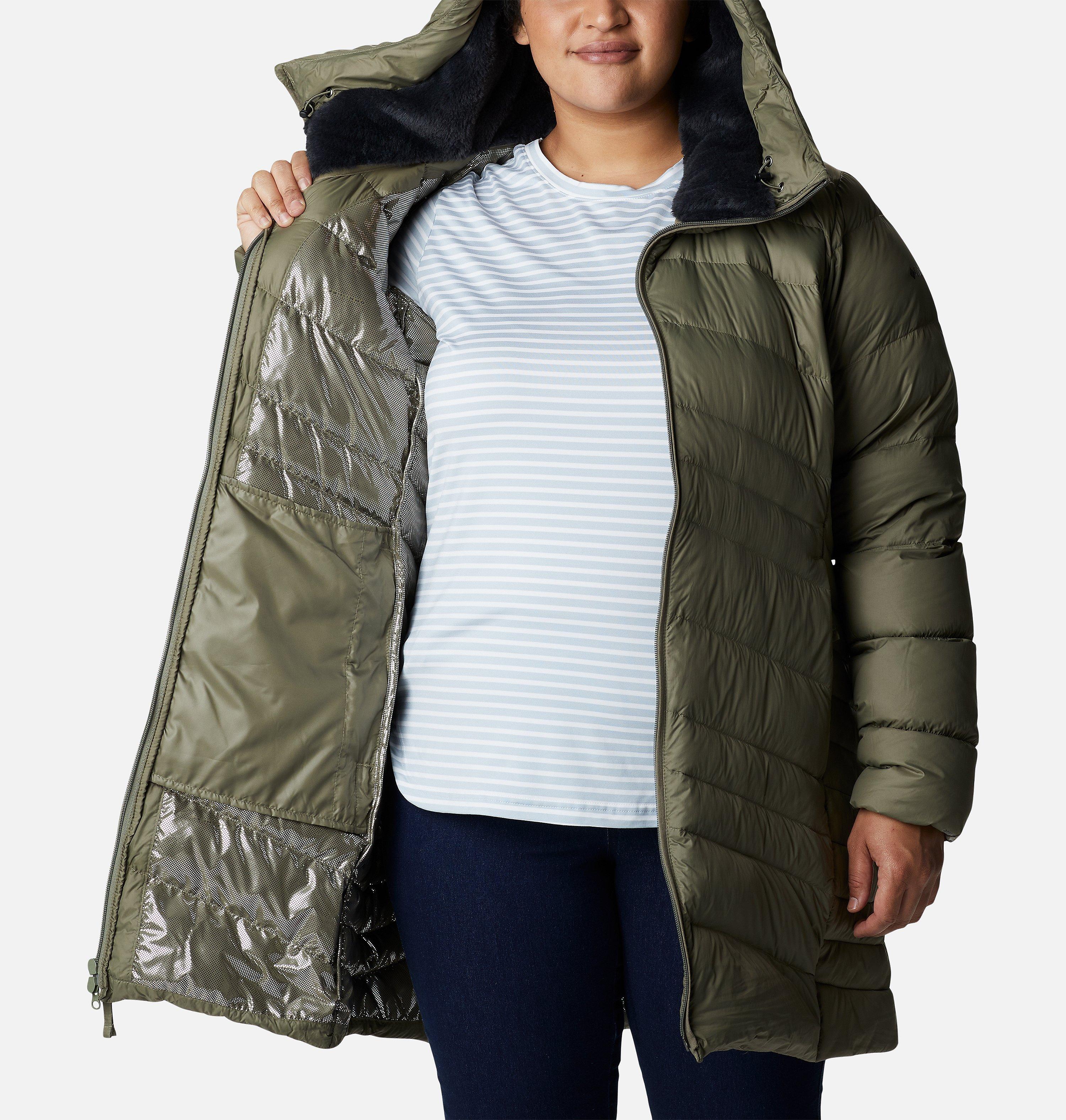 Women's Autumn Park Down Hooded Mid Jacket - Plus Size 5