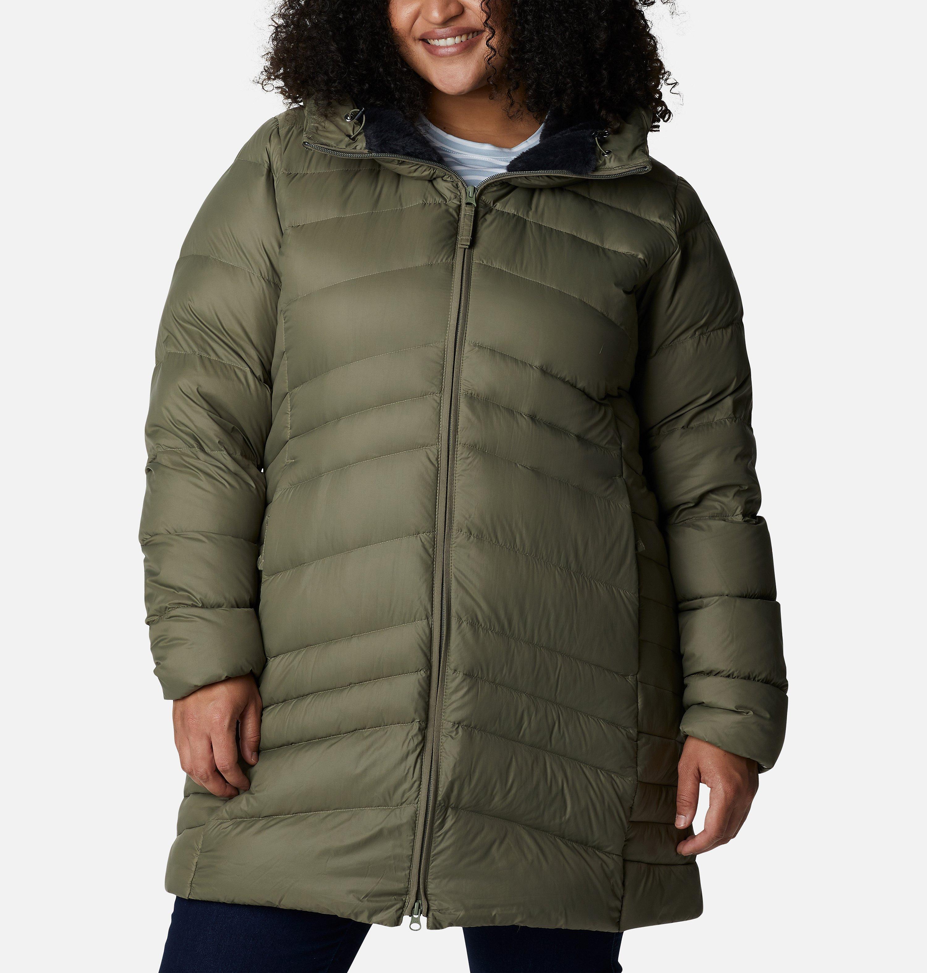 Women's Autumn Park Down Hooded Mid Jacket - Plus Size 1
