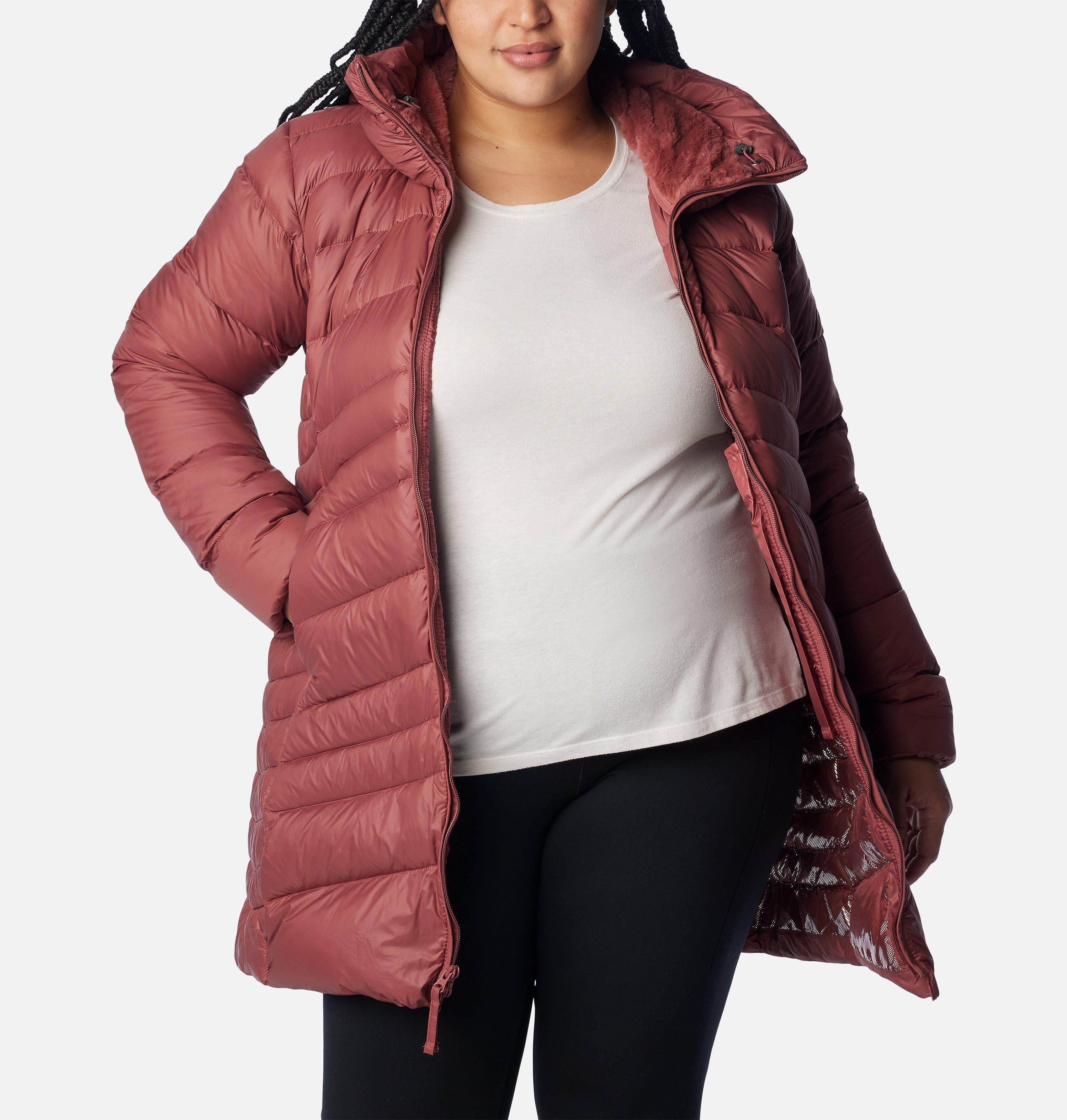 Women's Autumn Park Down Hooded Mid Jacket - Plus Size 7