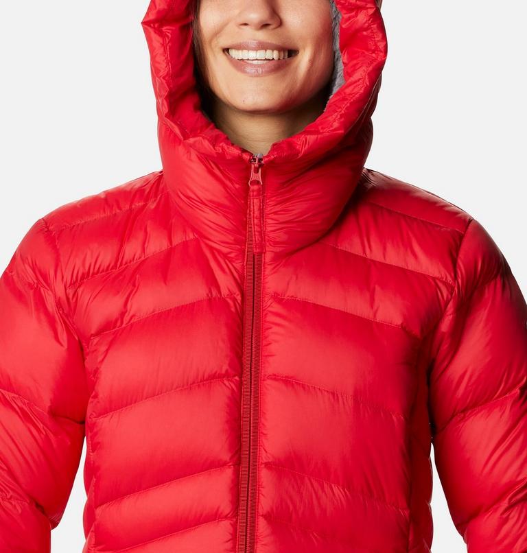 Women's Autumn Park Down Long Jacket, Color: Red Lily, image 4