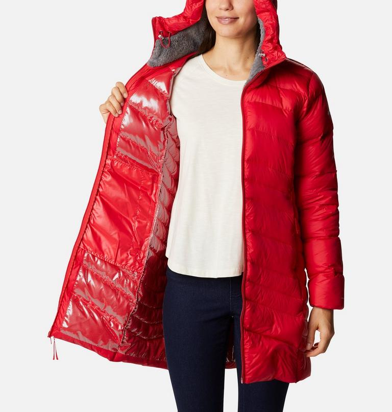 Women's Autumn Park Down Long Jacket, Color: Red Lily, image 5
