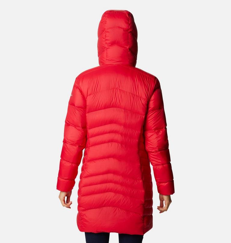Women's Autumn Park Down Long Jacket, Color: Red Lily, image 2
