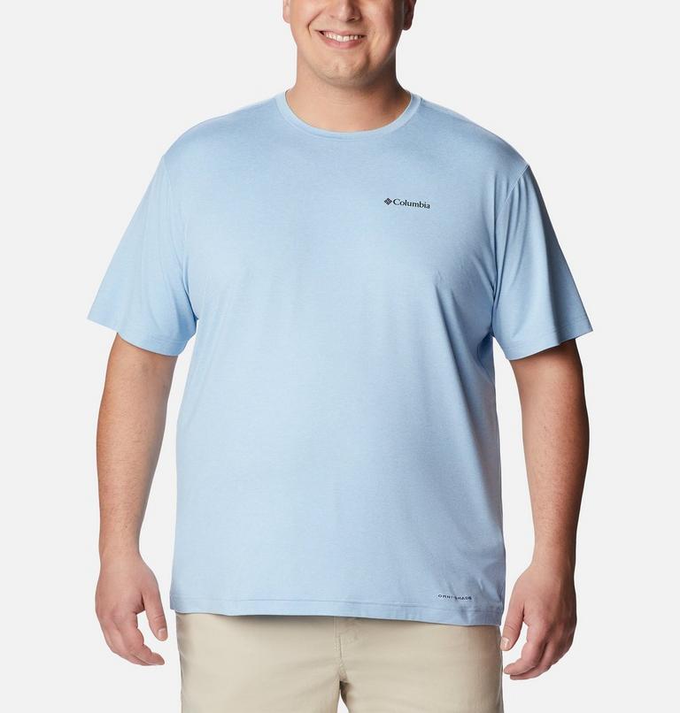 Tech Trail Graphic Tee, Color: Jet Stream Hthr, Palmscape Tonal Graphic, image 1