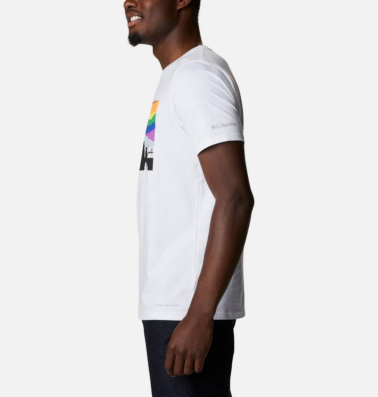 Men's Sun Trek Short Sleeve Graphic Tee, Color: White, Graphic Skyline, image 3