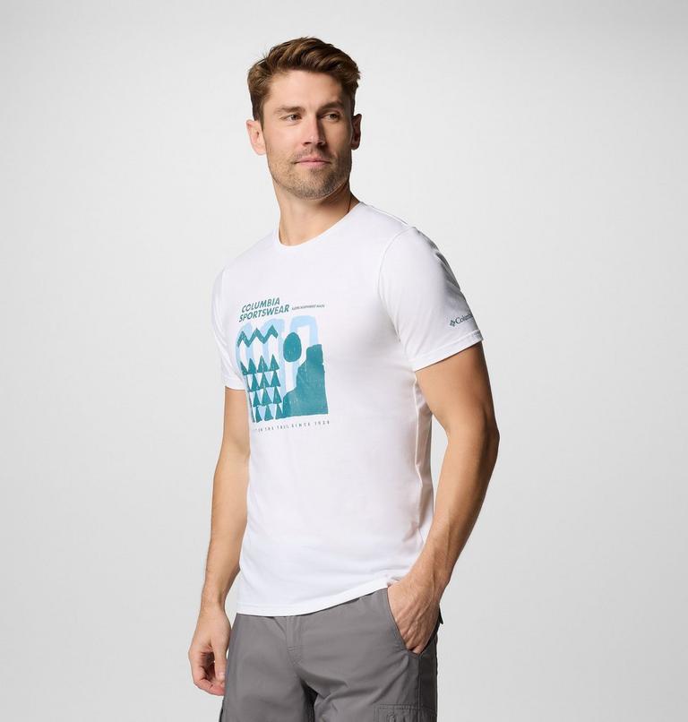 Men's Sun Trek Short Sleeve Graphic Tee, Color: White, Explore Outdoors, image 3