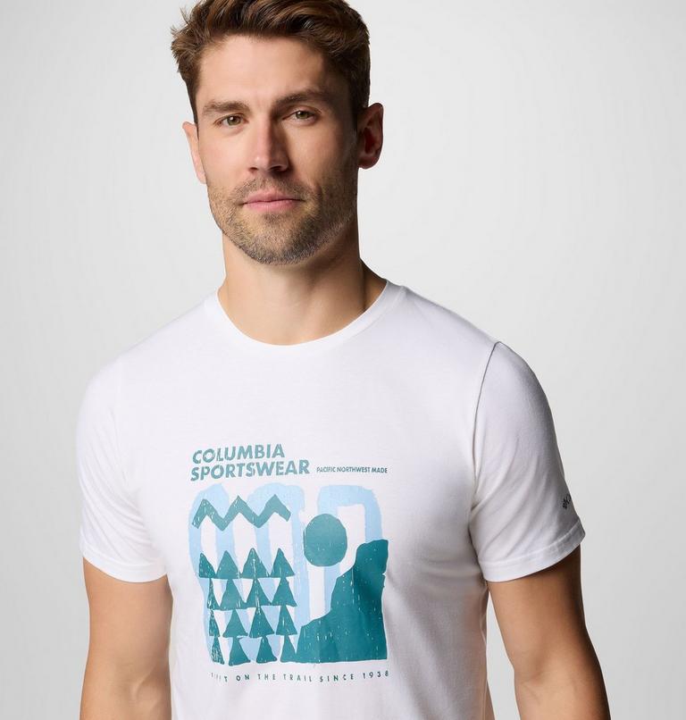 Men's Sun Trek Short Sleeve Graphic Tee, Color: White, Explore Outdoors, image 4