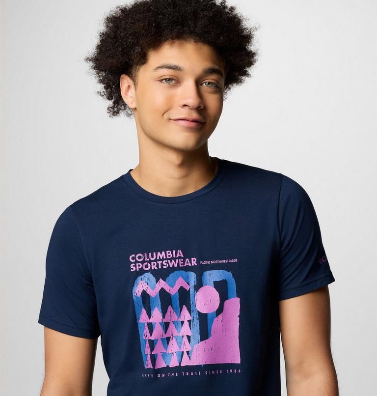 T-shirt Technique Sun Trek Homme, Color: Collegiate Navy, Explore Outdoors, image 4