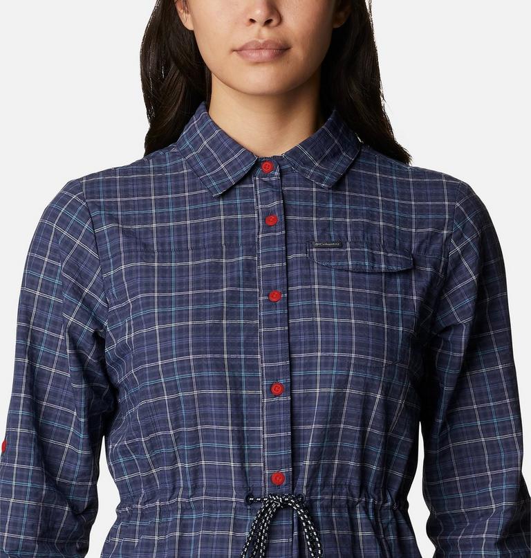 Women's Silver Ridge Novelty Dress, Color: Nocturnal Elevation Grid, image 4