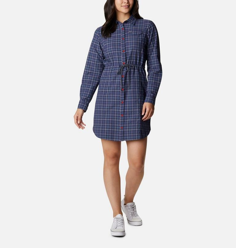 Women's Silver Ridge Novelty Dress, Color: Nocturnal Elevation Grid, image 1