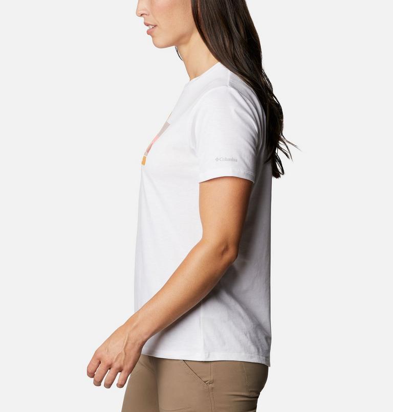 Women's Sun Trek Technical Graphic T-Shirt, Color: White, Painted Hills, image 3