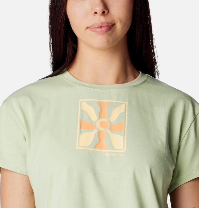 Sun Trek SS Graphic Tee, Color: Sage Leaf, Wavy Rays, image 4