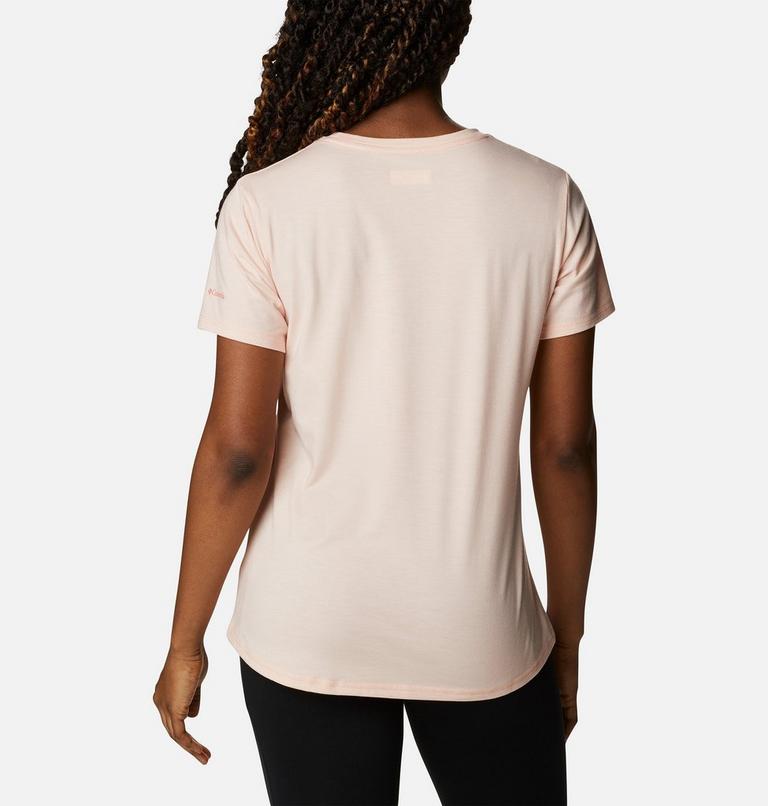 Women's Sun Trek Technical Graphic T-Shirt, Color: Peach Blossom Heather, CSC Gradient, image 2
