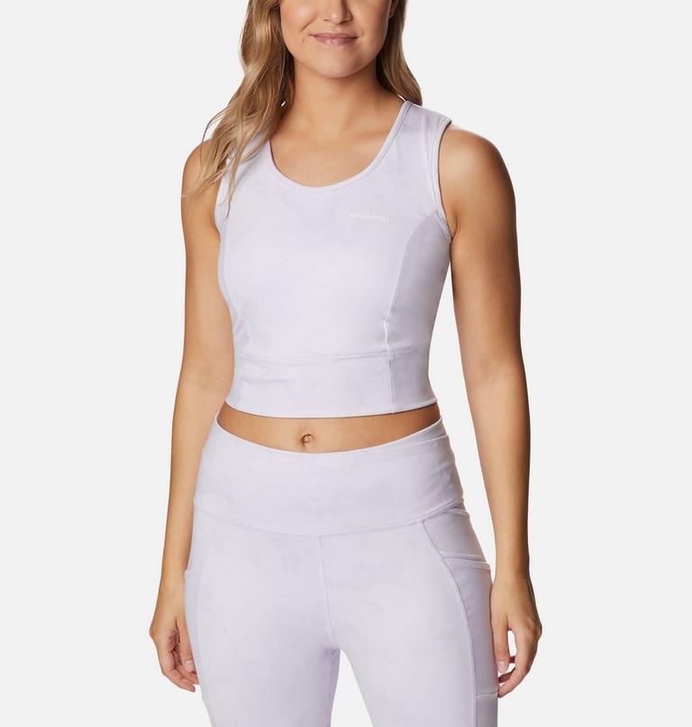 Women's Windgates II Technical Cropped Top, Color: Purple Tint, Dye Frond, image 1