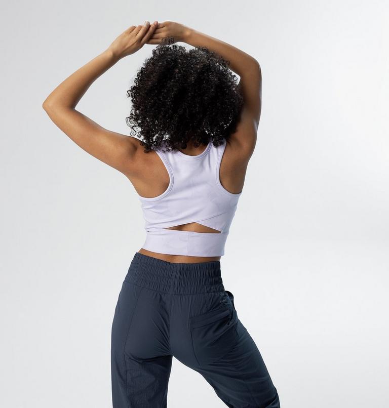 Women's Windgates II Technical Cropped Top, Color: Purple Tint, Dye Frond, image 7