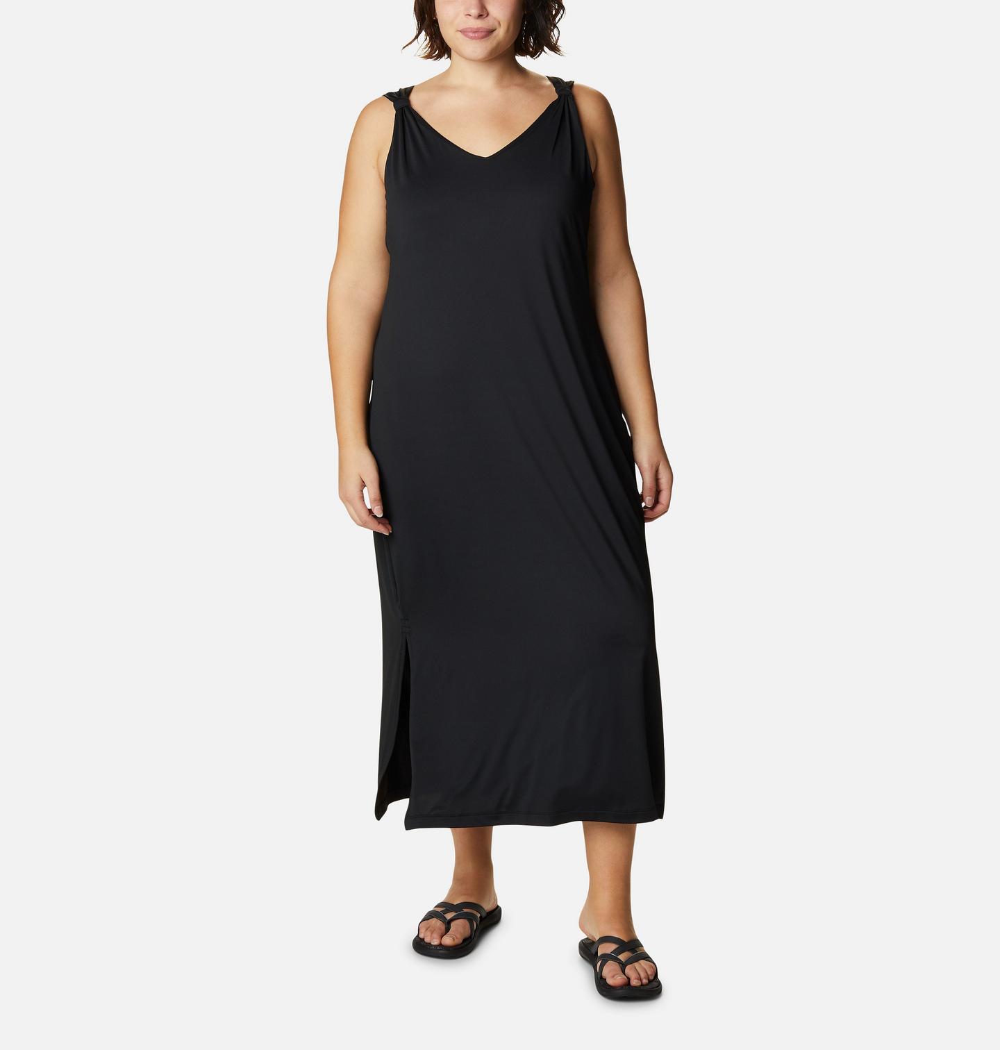 Женское платье Columbia Chill River Midi Dress - Plus Size, цвет: Чёрный — фото 1